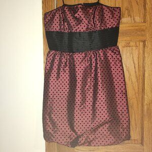 AGB Polka Dot Bubble Cocktail Strapless Dress